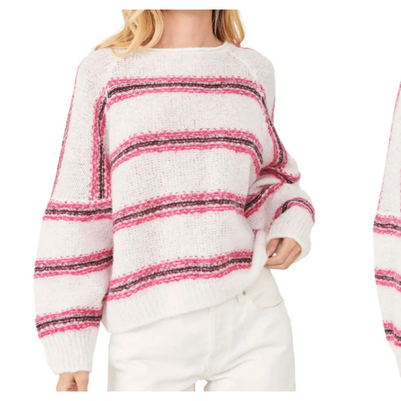 Free People Sweaters - Free People Hockley Stripe Sweater in Evening Cream Peaches NEW WITH TAGS